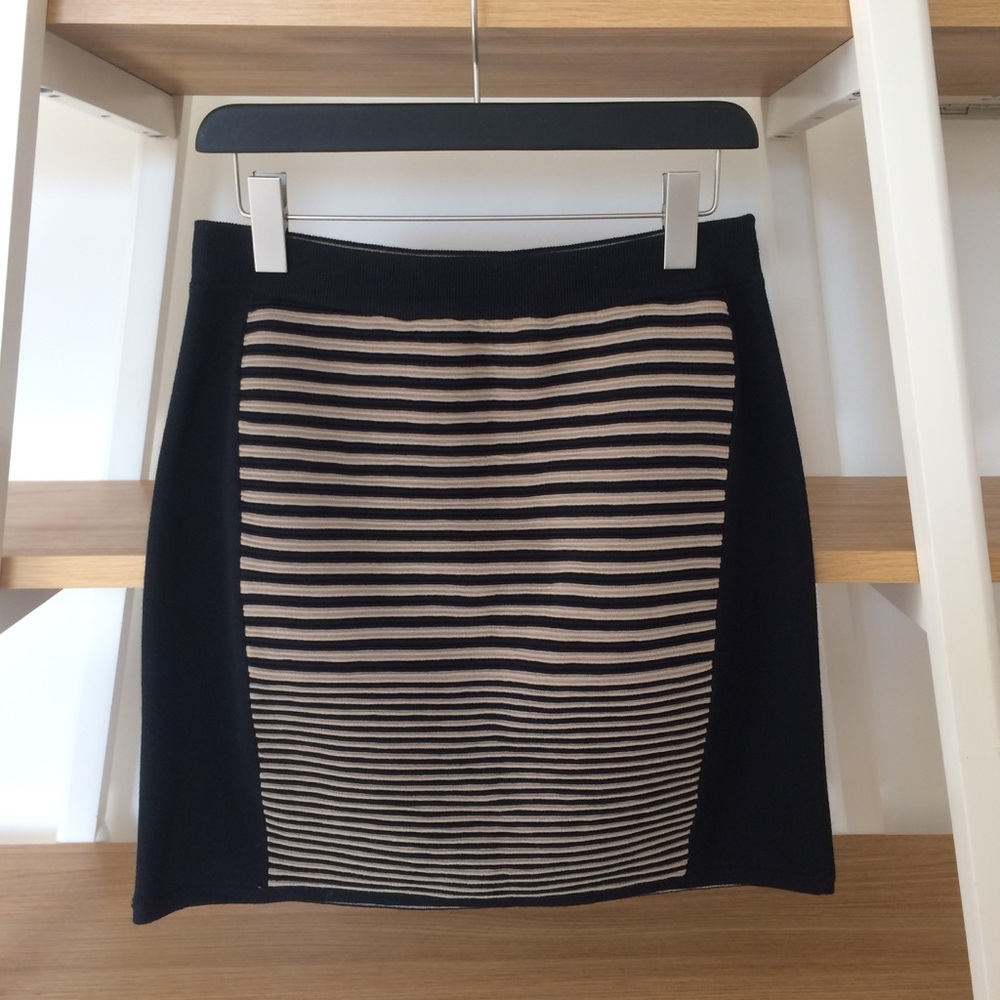 RAG & BONE Striped Bodycon Stretch Knit Mini Skirt